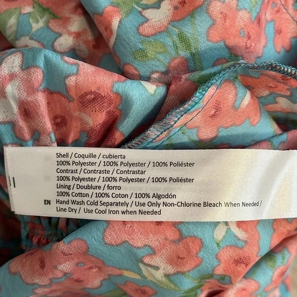 NWOT B.O.G Collective Floral Corset Dress Pink Turquoise, Size L - Picture 13 of 13